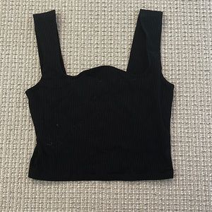 Reformation black crop tank top, size small